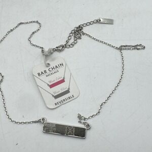 Jilzarah Bar Reversible Gray Green Reversible Clay Necklace 20" Length Dainty